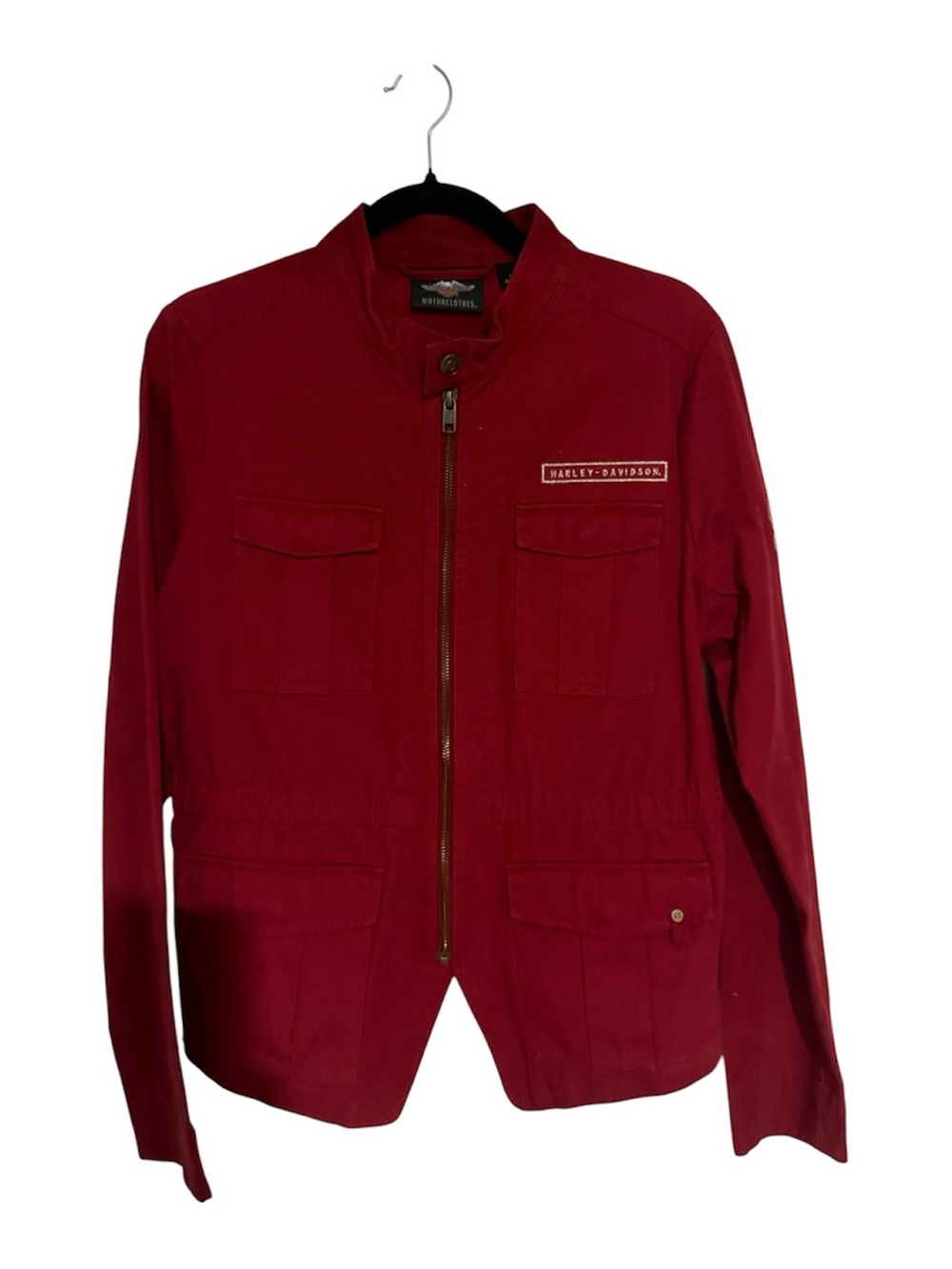 Harley-Davidson Crimson Red Canvas Zip Jacket